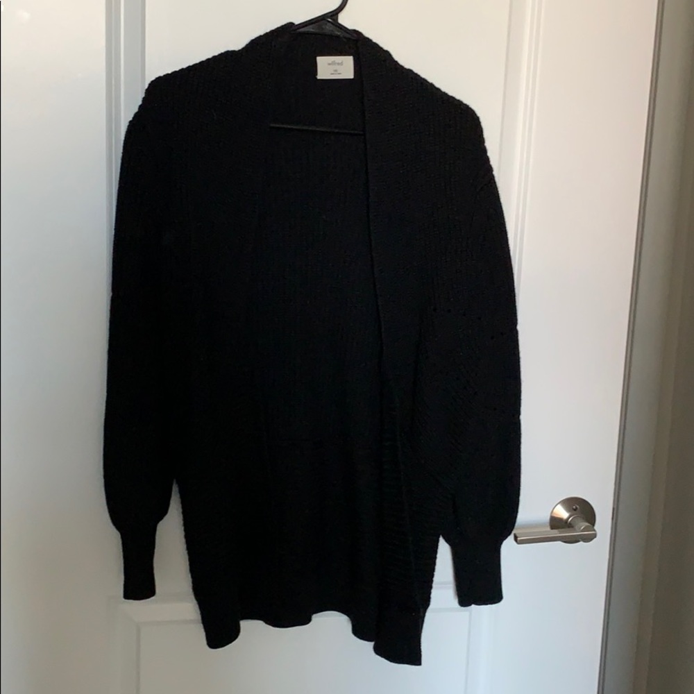 Wilfred black tunic length cardigan.
